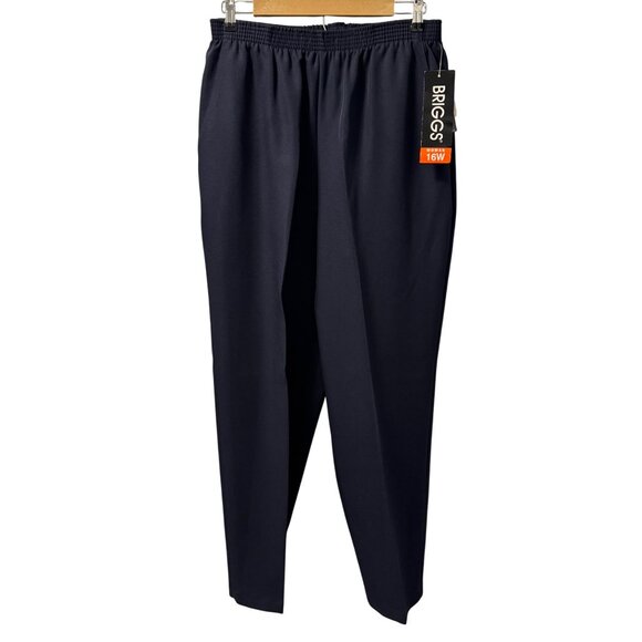 Briggs Womens Stretch Pants 16W Easycare Washable Navy Blue pants. NWT - Picture 2 of 12